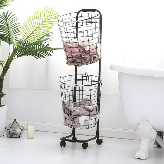 Two-Tier Round Laundry Basket